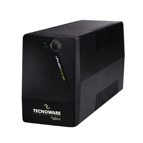 Tecnoware UPS ERA PLUS 1100 Uninterruptible Power Supply - 2 Schuko Outputs - Autonomy Up to 17 min with 1 PC or 60 min with Modem Router - Power 1100 VA