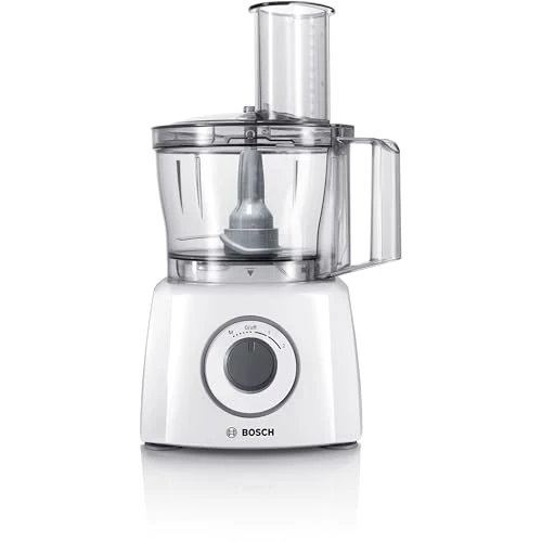 Tijdelijke aanbieding: Bosch, MultiTalent 3 foodprocessor, multifunctioneel roestvrijstalen mes en tweezijdige snijschijf, tweezijdige raspschijf, klopschijf, SmartStorage, 800 watt, 30 functies, MCM3200W, wit van 104.99 € naar 70.30 € (33% korting)