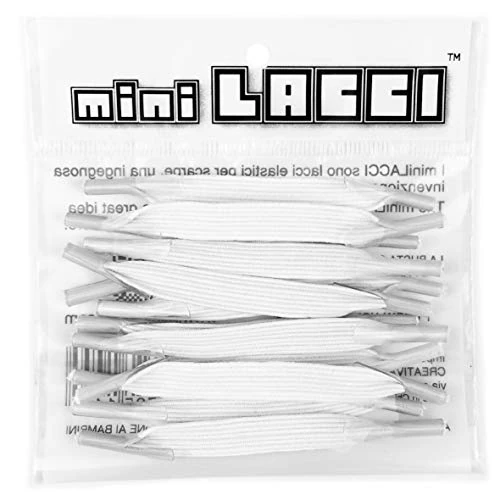 Zeitlich begrenztes Angebot: miniLACCI lacci elastici, Unisex – Kinder und Jugendliche Elastische Schnürsenkel, Bianco, von 12.00 € auf 4.90 € (59.17% Rabatt)