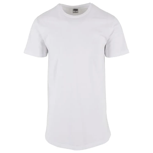 Urban Classics Herren Geformtes langes T-Shirt, Weiß, XS