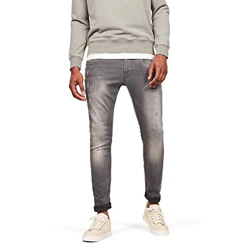 Offre limitee: G-Star Homme Jean Revend Skinny, Gris (lt aged destroy 51010-6132-1243), 27W / 34L de 109.95 EUR a 34.45 EUR (economie 69%)