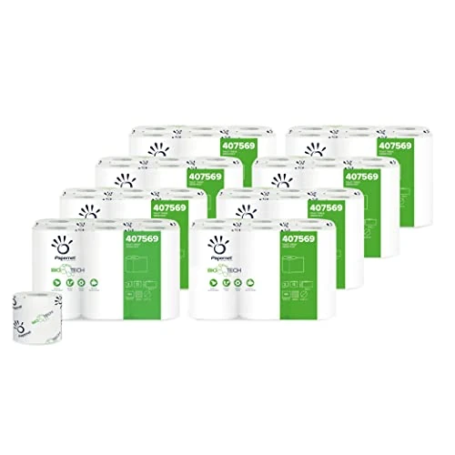 Limited offer: Papernet Bio Tech - Toilet Paper (407569), 8 Packs x 12 Rolls Made of Pure Cellulose Paper, Roll Length 18.15m Each, Naturally Fights Pathogenic Bacteria, 2 Plies, 165 Tears per Roll from 61.19 EUR to 61.19 EUR (save 0%)