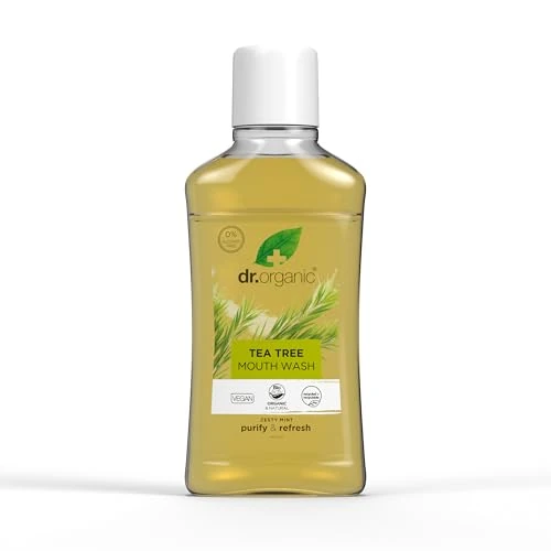 Tijdelijke aanbieding: Dr Organic Tea Tree Mondwater, Zonder Alcohol, Zonder Fluoride, Verfrissend, Natuurlijk, Veganistisch, Dierproefvrij, Zonder Parabenen & SLS, Biologisch, 500ml van 8.99 € naar 8.99 € (0.00% korting)