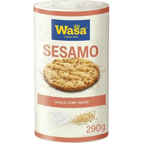 Offerta a tempo: Wasa Pane Croccante Runda con Semi di Sesamo e Sale, Ricco di Fibre - 290 gr - 57% da 3.64 € a 1.57 €