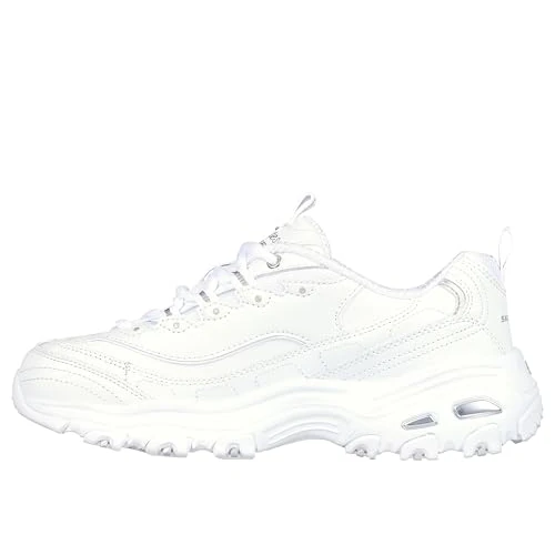 Offerta a tempo: Skechers, D'Lites Biggest Fan Wide, Sneaker, Donna, Bianco (White/Silver), 39.5 EU - 20% da 74.95 € a 59.90 €