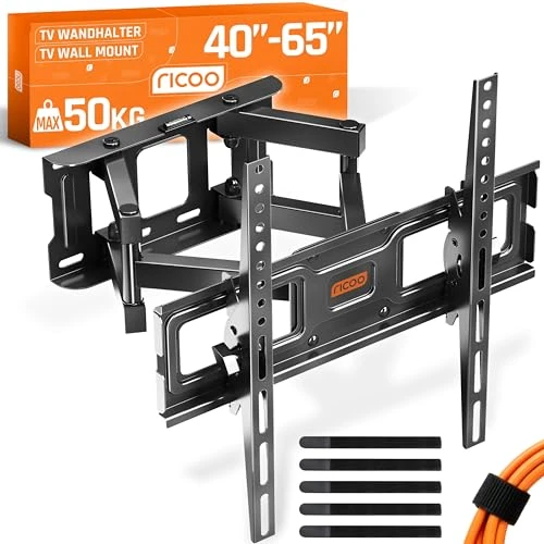Offerta a tempo: RICOO Supporto TV parete S6244 32”-55” pollici 81-140 cm Staffa televisore Girevole Inclinabile Porta televisione universale VESA 200 x 200-400 x 400 Nero — 30% da 45,99 € a 31,99 €