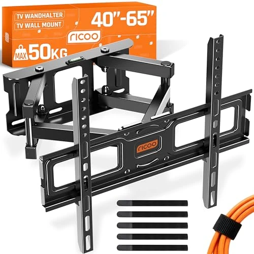 Offre limitée : RICOO S5244 Support Mural TV 40 42 43 48 50 55 58 60 65 Pouces VESA 200x200 à VESA 400x400 Orientable Inclinable Rotatif Universel Fixation Murale TV de 44.99 € à 44.99 € (0.00% de remise)