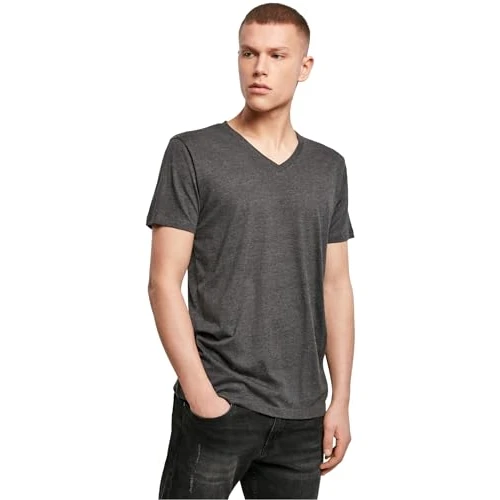 Build Your Brand Men's Light T-Shirt V-Neck, charcoal, M