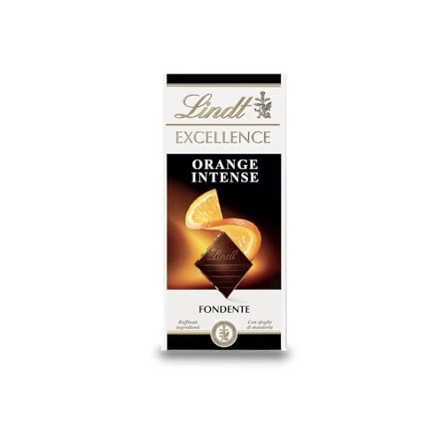 Lindt EXCELLENCE Tableta de Chocolate Negro con Naranja y Almendras, 100g