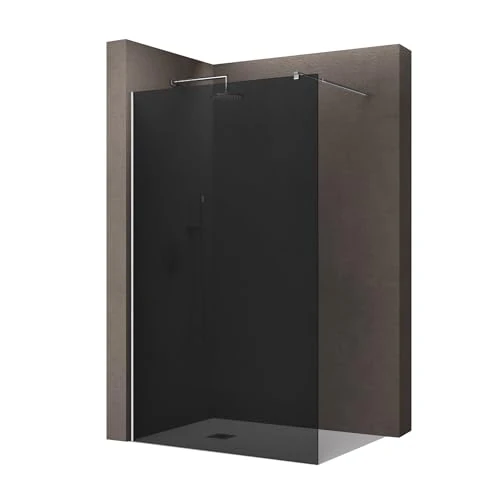 Offerta a tempo: doporro Box Doccia Walk-In 140x200 cm, Parete Doccia Fissa in Vetro Temperato Fumé 8 mm con Barra Stabilizzatrice Regolabile e Profilo Cromato – Bremen01VG - 0.00% da 304.95 € a 304.95 €