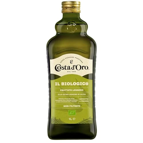 Offerta a tempo: Costa d'Oro – Il Biologico 1L. Olio extravergine di oliva non filtrato, estratto a freddo, prodotto secondo i metodi della filiera biologica. Bottiglia da 1 litro. - 22% da 8.95 € a 6.99 €