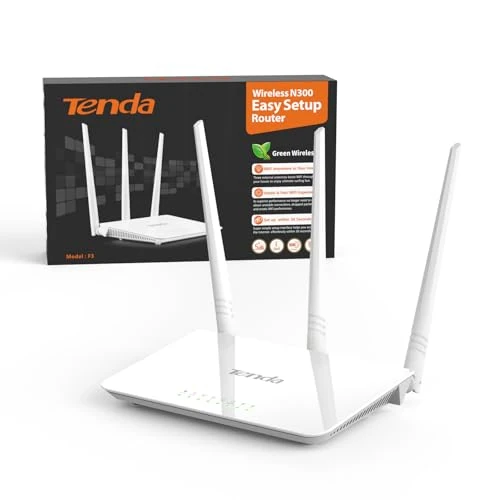 Offerta a tempo: Tenda F3 N300 Router WiFi, Speed with 2.4GHz/300 Mbps, 3 LAN/WAN Porte, Antenne esterne 3 * 5dBi, Parental Control/Rete Ospiti/WISP Access Point Mode/Configurazione Semplice - 0.00% da 15.99 € a 15.99 €