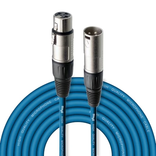 Stagg SMC6 CBL 6 m XLR to XLR Microphone Cable - Blue