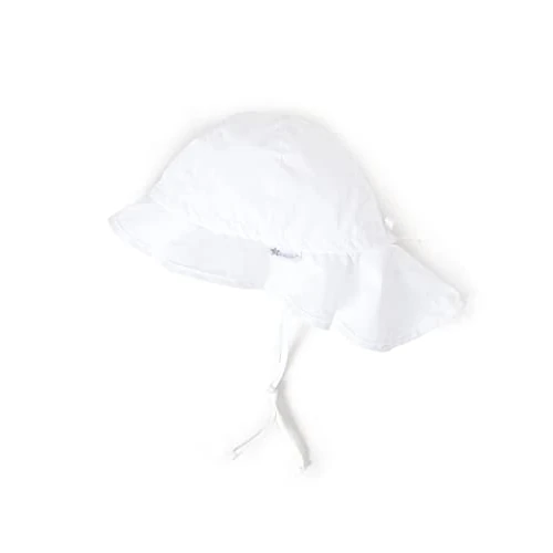 Zeitlich begrenztes Angebot: Sterntaler Sonnenhut - Unisex Sommerhut - UV-Schutz 50+ Mütze mit breiter Krempe und Größenregulierung - Nackenschutz - Bindebänder - Baby und Kinder Kopfbedeckung aus Popeline (Bio) - weiß, Größe 47 von 14.99 € auf 14.99 € (0