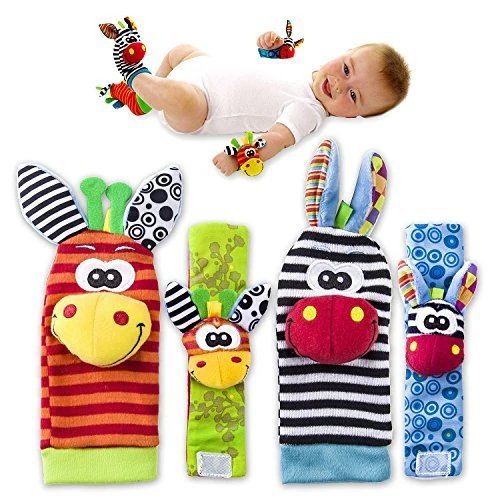 Multi - Sensorelle Hochet Poignet Bebe - Développement Sensoriel et Eveil Hochet Pied et Poignet - Chaussette Hochet Bebe 6 Mois - Jouet de Développement Cadeau Hochet Main et Pied Pour Bebe