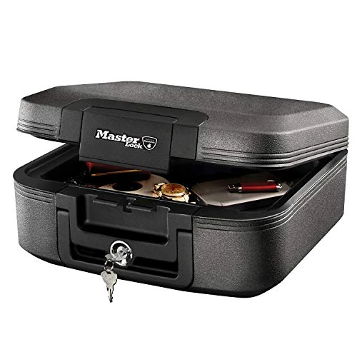 Limited-time offer: MASTER LOCK Certified Fireproof and Waterproof Safe Box with Key, 7.8L, 391 x 168 x 363 mm, Portable with carrying handle, for home and professionals from 73.72 £ to 63.14 £ (save 14%)