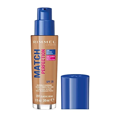 Offerta a tempo: Rimmel London Match Perfection Foundation - Fondotinta Liquido Pelle Perfetta e Levigata No Effetto Maschera a Lunga Tenuta con SPF 20 - Classic Beige - 30 ml - 55% da 13.90 € a 6.20 €