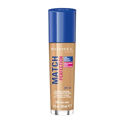 Rimmel London Match Perfection Foundation SPF20, 103 True Ivory