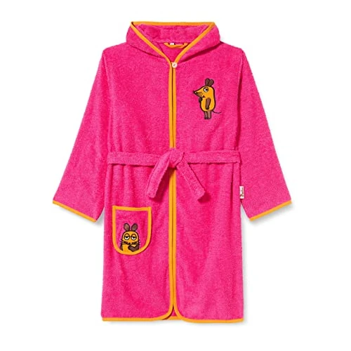 Playshoes Unisex Kid's Terry Bathrobe The Mouse, Pink, 110-116