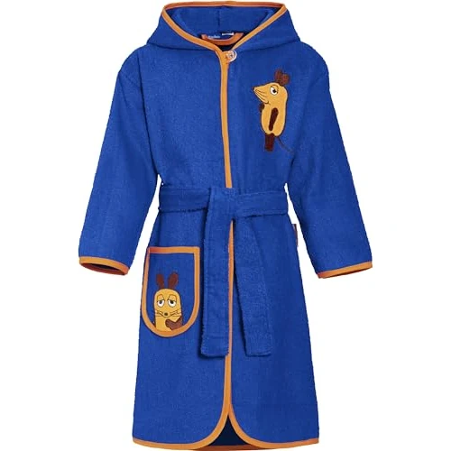 Limited-time offer: Playshoes Unisex Kid's Terry Bathrobe The Mouse, Blue (Marine), 122-128 from 47.93 £ to 39.25 £ (save 18.11%)