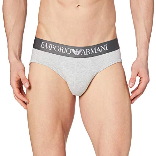Offerta a tempo: Emporio Armani Uomo Brief Iconic Logoband Mutande, Grigio (Melange Grey) — 29% da 27,00 € a 19,04 €