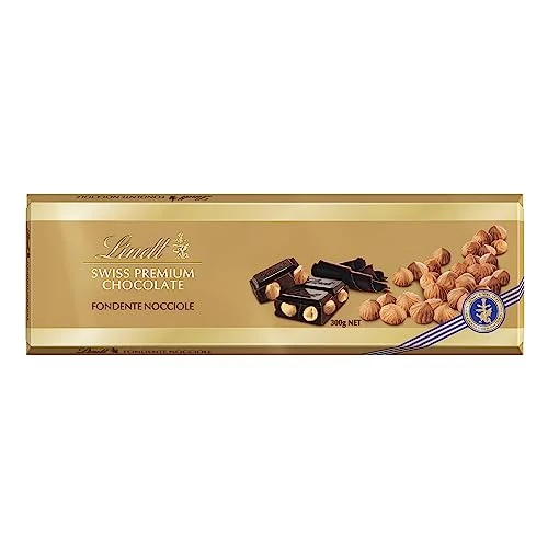 Offerta a tempo: Lindt Tavoletta Gold Fondente Nocciole, Tavoletta di Cioccolato con Nocciole, Maxi Formato 300g - 17% da 8.19 € a 6.80 €