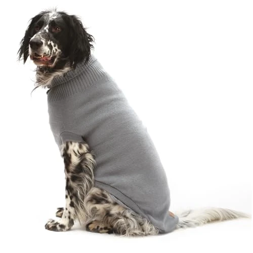 Offerta a tempo: Croci Moscow - Maglioncino dolcevita invernale per cani, giacca cappotto con foro guinzaglio pettorina e elastici zampe, colore Grigio, taglia 50 cm - 20% da 19.66 € a 15.79 €
