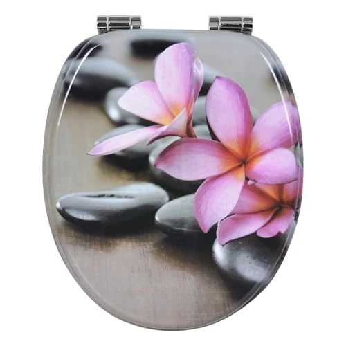 WOLTU Toilet Seat Heavy Duty Wooden Soft Slow Close Hinge Toilet Lid Cover for Bathroom
