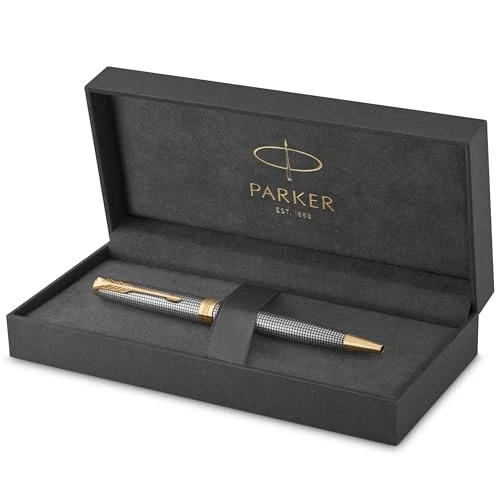 Limited-time offer: Parker Sonnet Ballpoint Pen | Chiselled Silver with Gold Trim | Medium Point Black Ink | Gift Box from 242.68 £ to 197.50 £ (save 19%)