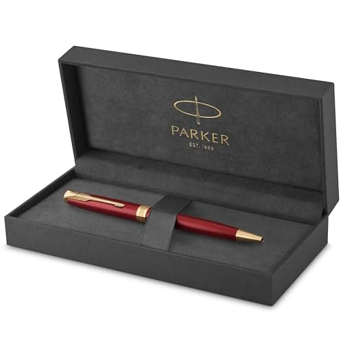 Offre limitee: Parker Sonnet stylo bille luxe | rouge intense avec attributs or | pointe moyenne | encre noir | coffret cadeau de 105.00 EUR a 89.58 EUR (economie 15%)