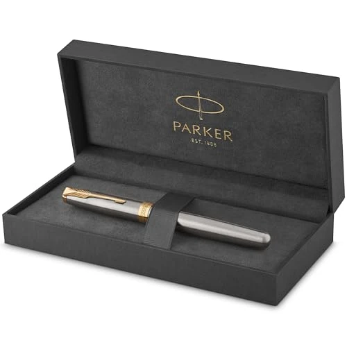 Limitiertes Angebot: Parker Sonnet Füller | Edelstahl mit Goldzierteilen | Füllfederhalter mit mittlerer Feder | Geschenkbox von 112.26 EUR auf 112.26 EUR (Spare 0%)