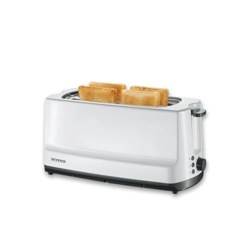 Offre limitée : SEVERIN Grille-pain automatique 1400 W, Toaster compact 2 fentes jusqu'à 4 tranches, Grille-pain électrique avec réglage du degré de brunissage & fonction décongélation, blanc, AT 2234 de 28.99 € à 28.99 € (0.00% de remise)