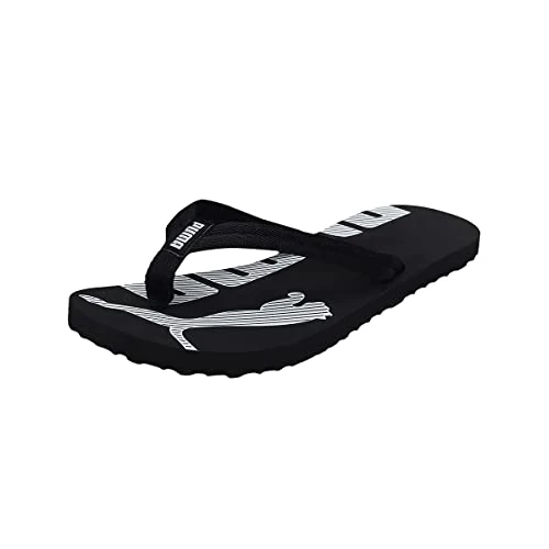 PUMA Unisex Epic Flip v2 Flip-Flop, Black-White, 40.5 EU