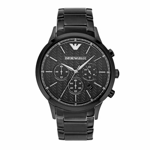 Offre limitée : Emporio Armani Montre pour homme, mouvement chronographe à quartz, boîtier en acier inoxydable noir de 43 mm avec bracelet en acier inoxydable, AR2485 de 208.49 € à 88.20 € (58% de remise)