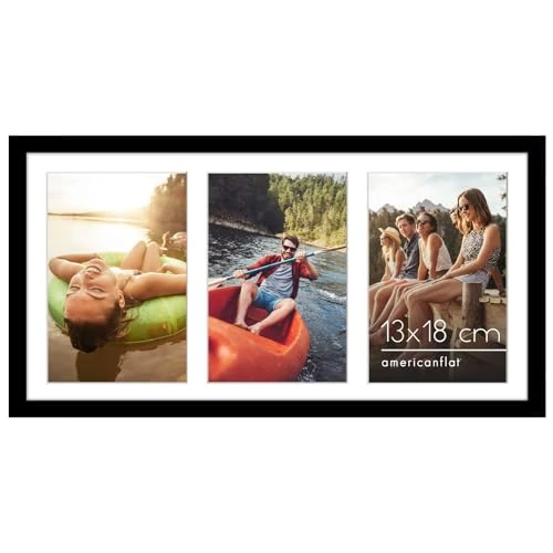 Oferta limitowana: Americanflat czarna ramka kolaż 20 x 41 cm, panoramiczna multiramka na 3 zdjęcia 13 x 18 cm lub jedno zdjęcie 20 x 41 cm – do postawienia i powieszenia – ze szkłem odpornym na stłuczenie z 51.99 zł na 51.99 zł (oszczędź 0.00%)