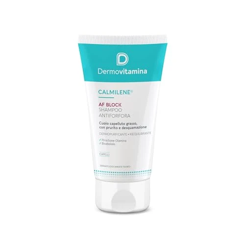 Dermovitamina Calmilene AF Block - Shampoo Antiforfora - Shampoo Capelli Grassi - Contrasta gli inestetismi della Dermatite Seborroica - Con Bisabololo - Normalizza la Produzione di Sebo - 200 ml