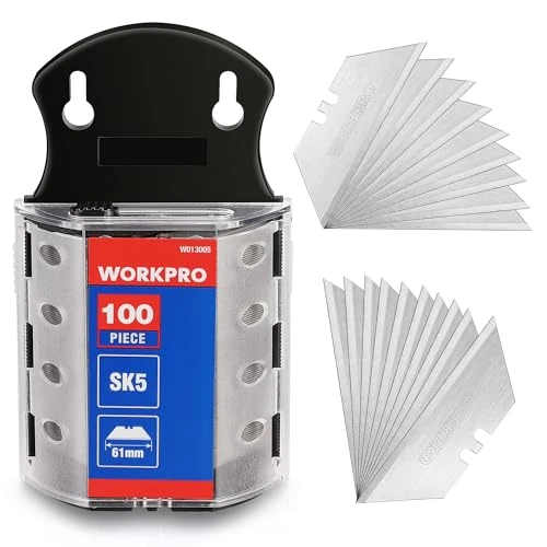Offerta a tempo: WORKPRO Lame di Ricambio per Cutter in Dispenser 100 Pezzi SK5 Acciaio Heavy Duty — 10% da 12,99 € a 11,72 €