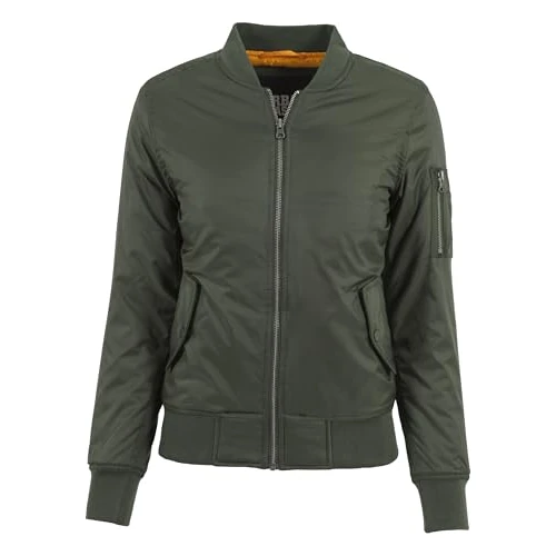 Offerta a tempo: URBAN CLASSICS Giacca Bomber Leggera Donna, Tasca sul Braccio, Giacchetta dal Taglio Classico, Autunnale e Primaverile, Colore: verde oliva Taglia:L - 17% da 35.99 € a 29.90 €