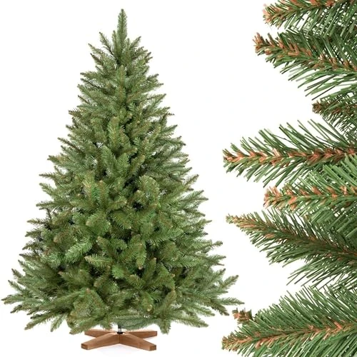 Oferta limitada: FairyTrees árbol de Navidad Artificial 150cm Abeto Natural con el Soporte de Madera | árbol Artificial con el Tronco Verde | Fabricado en EU de 139.90 EUR a 97.90 EUR (ahorro 30%)