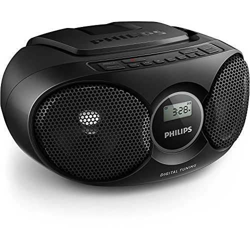 Philips Audio Lecteur CD Portable/Radio FM, Dynamic Bass Boost, Entrée Audio/Radio CD Philips AZ215B/12 Noir