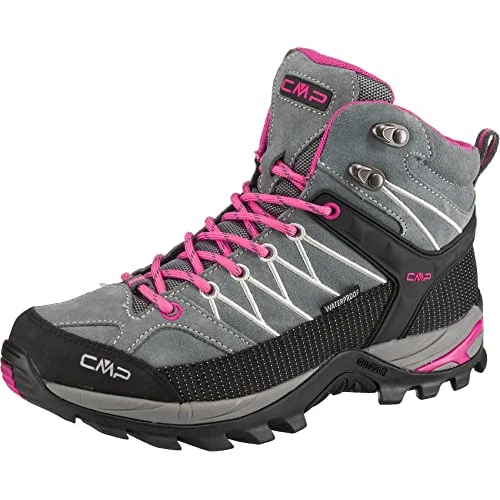 CMP Rigel Mid Wmn Trekking Shoes Wp, Scarpe da trekking Donna, Grey Fuxia Ice, 38 EU