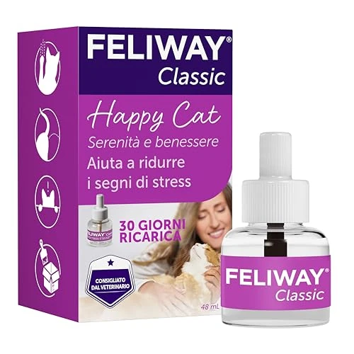 Offerta a tempo: Feliway Classic Ricarica Diffusore di Feromoni Calmanti per Gatti, 1 x 48ML - 22% da 29.10 € a 22.77 €