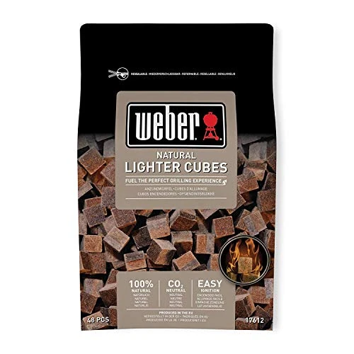 Limited offer: Weber Firelighters (48 Pieces), ecological, environmentally friendly, odorless and smokeless firelighters, for lighting charcoal and briquettes, constant flame - brown (17612) from 7.99 EUR to 4.79 EUR (save 40%)