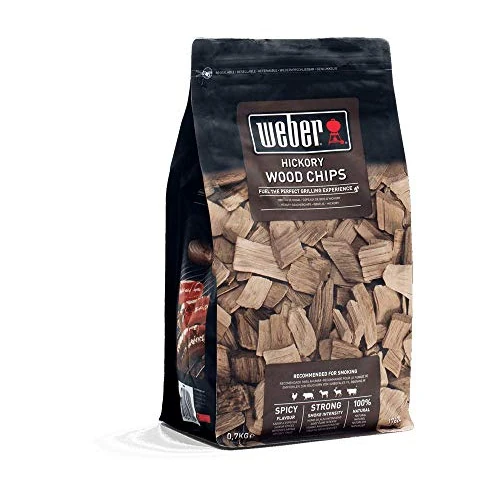 Offerta a tempo: Weber Chips per affumicatura di Hickory/Accessorio BBQ, trucioli per affumicatura Naturale per Il Barbecue, Aroma speziato con Nota di Fumo decisa, 0,7 kg - 42% da 13.60 € a 7.90 €