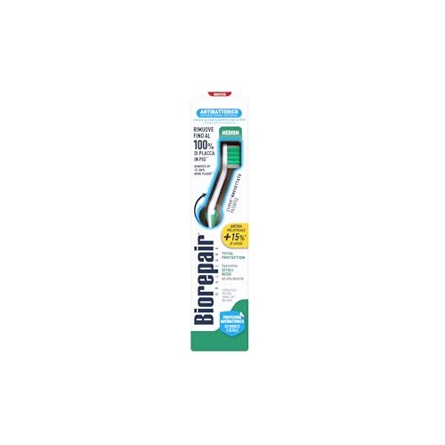 Offre limitée : Biorepair , brosse à dents à protection totale, antibactérienne, testée cliniquement, avec poils moyens, forme incurvée brevetée, inhibe la croissance bactérienne jusqu'à 90 %, élimine jusqu'à 100 % de la plaque de 6.38 EUR à 6.38 EUR (remise 0%)