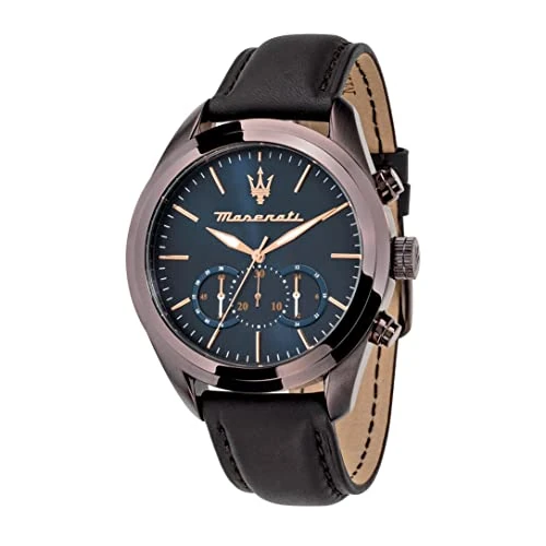 Offerta a tempo: Maserati Orologio da uomo, Collezione Traguardo, movimento al quarzo, cronografo, in acciaio e cuoio - R8871612008 - 27% da 279.00 € a 205.00 €
