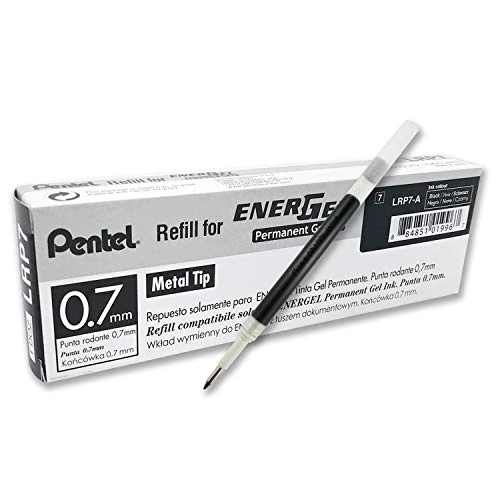 Oferta limitowana: Pentel LRP7-AX wkład uzupełniający do długopisów EnerGel, 12 sztuk, 0,7 mm, czarny z 66.99 zł na 66.99 zł (oszczędź 0.00%)