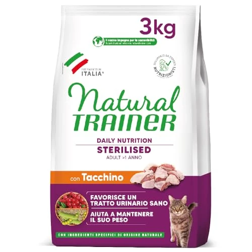 Begrenztes Angebot: Trainer Natural Cat Sterilised Erwachsene mit weißem Fleisch und Erbsenfaser 3 kg, 3000 g von 20.63 EUR auf 19.19 EUR (Rabatt 7%)
