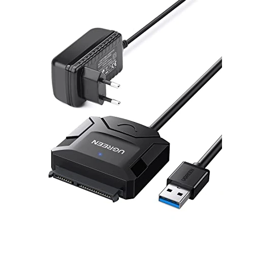 Offerta a tempo: UGREEN Adattatore SATA 3,5" 2,5" 20TB, Cavo USB 3.0 Convertitore Type A 5Gbps UASP Trim con Alimentatore DC 12V, Compatibile con WD Toshiba Seagate Hitachi PS4 - 20% da 25.99 € a 20.79 €