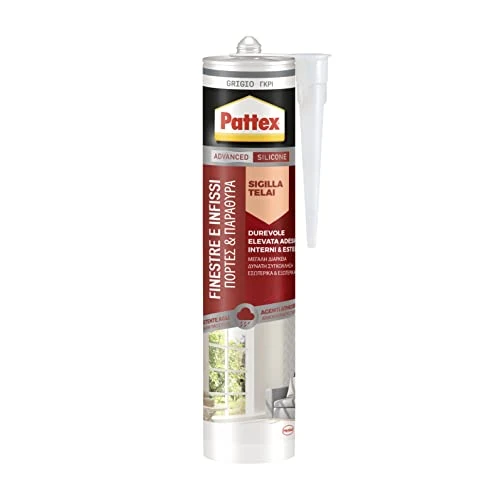 Offerta a tempo: Pattex Silicone Sigillante Finestre Infissi, Silicone Grigio Sigillante Neutro a Basso Modulo, Elastico, per Serramenti, Porte, Finestre, Infissi, per Interni ed Esterni, Inodore, Cartuccia da 280 ml - 46% da 14.41 € a 7.79 €